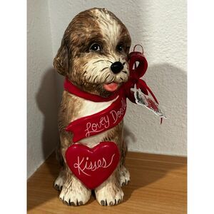 Blue Sky Lovey Doodle Valentines Kisses Labradoodle Dog Figurine NWT